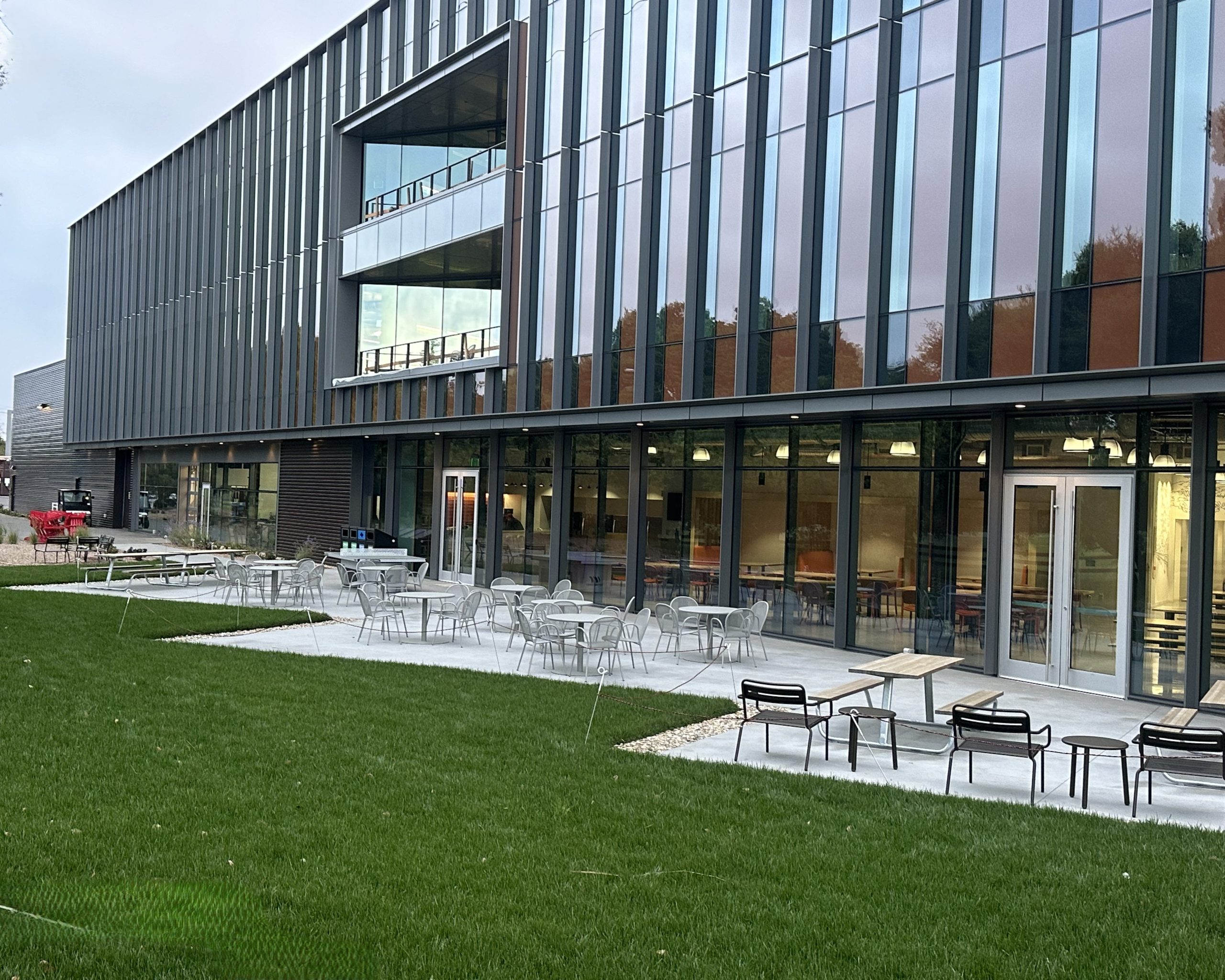 Close up of the LBRE outside patio area